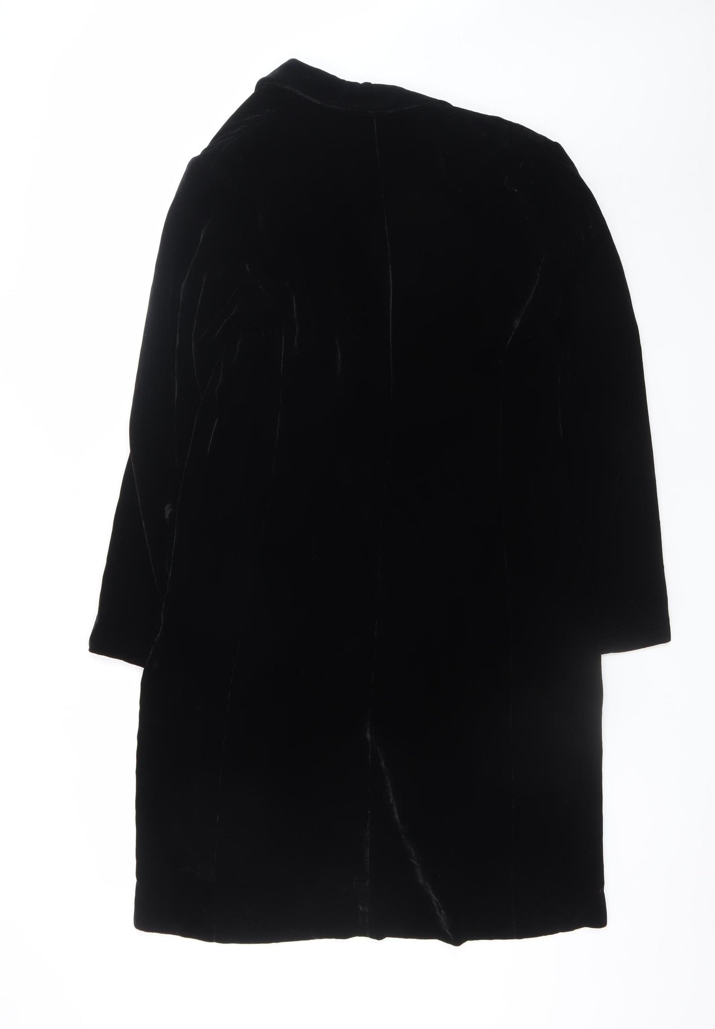 St Bernard Women Black Size 12 Velvet Sheath Dress Long Sleeve Formal