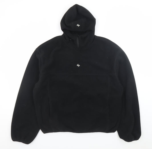 Represent Men’s Black Fleece Pullover Hoodie Size S 1/4 Zip Regular Fit