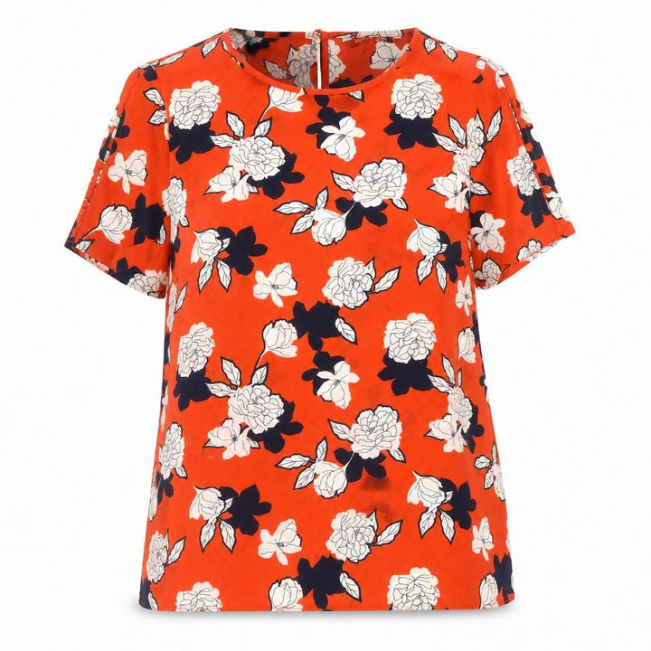 Debenhams Women’s Orange Floral Short Sleeve Blouse Size 16