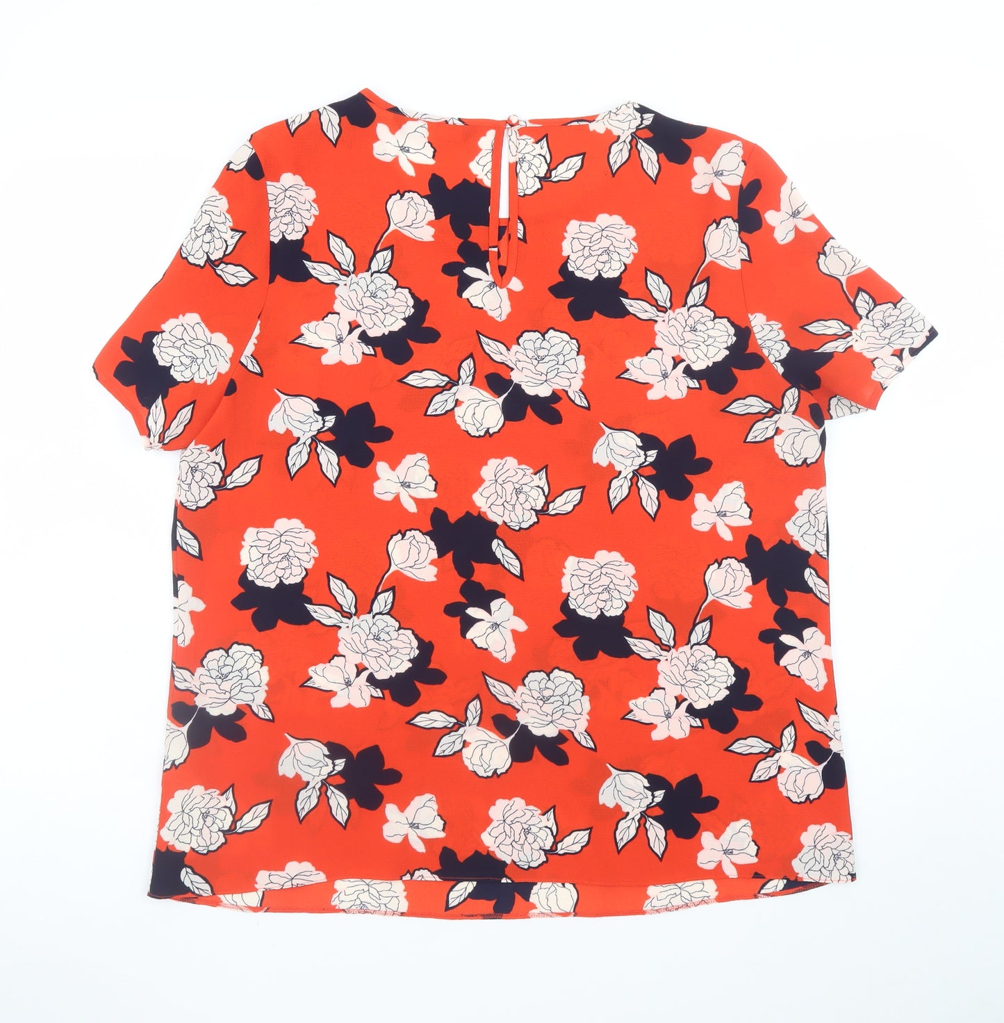 Debenhams Women’s Orange Floral Short Sleeve Blouse Size 16