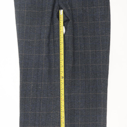 Marc Darcy Men's Blue Checked Dress Pants 32R Regular Fit