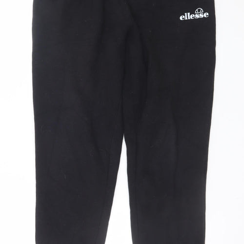Ellesse Men Black Jogger Sweatpants UK 12 Relaxed Fit Cotton Blend