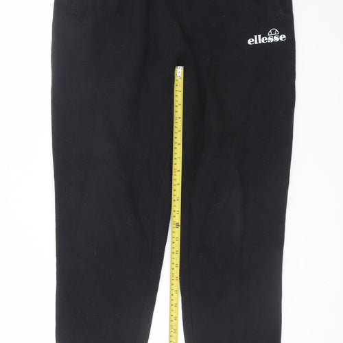 Ellesse Men Black Jogger Sweatpants UK 12 Relaxed Fit Cotton Blend