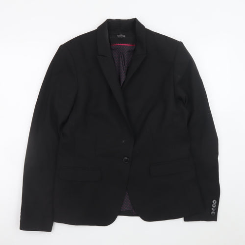 Next Women Black Tailored Single-Breasted Blazer Size 14