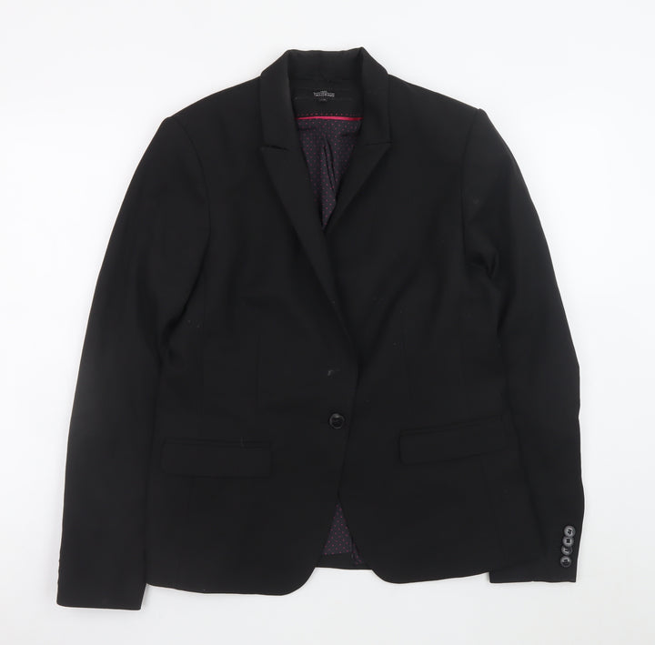 Next Women Black Tailored Single-Breasted Blazer Size 14
