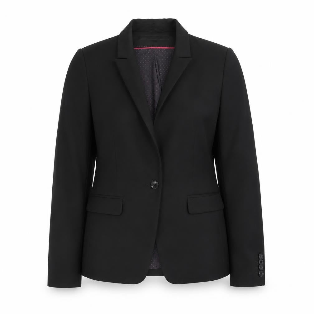 Front view of Next Women Black Tailored Single-Breasted Blazer, size 14