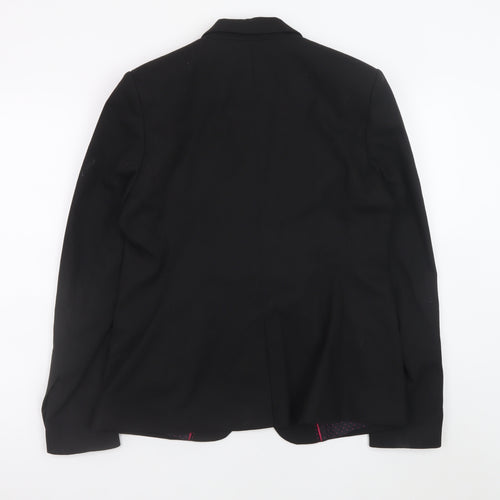 Next Women Black Tailored Single-Breasted Blazer Size 14