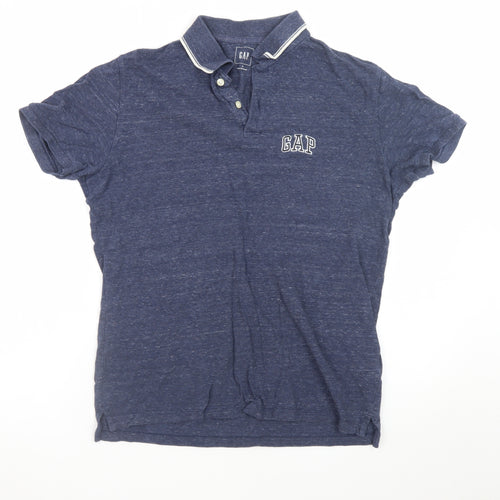 GAP Men's Blue Cotton Short Sleeve Polo Shirt Size S