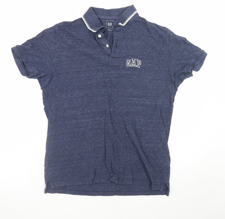 GAP Men's Blue Cotton Short Sleeve Polo Shirt Size S