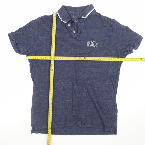 GAP Men's Blue Cotton Short Sleeve Polo Shirt Size S