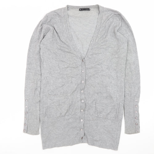 Dunnes Women’s Grey V-Neck Long Sleeve Cardigan Size 12