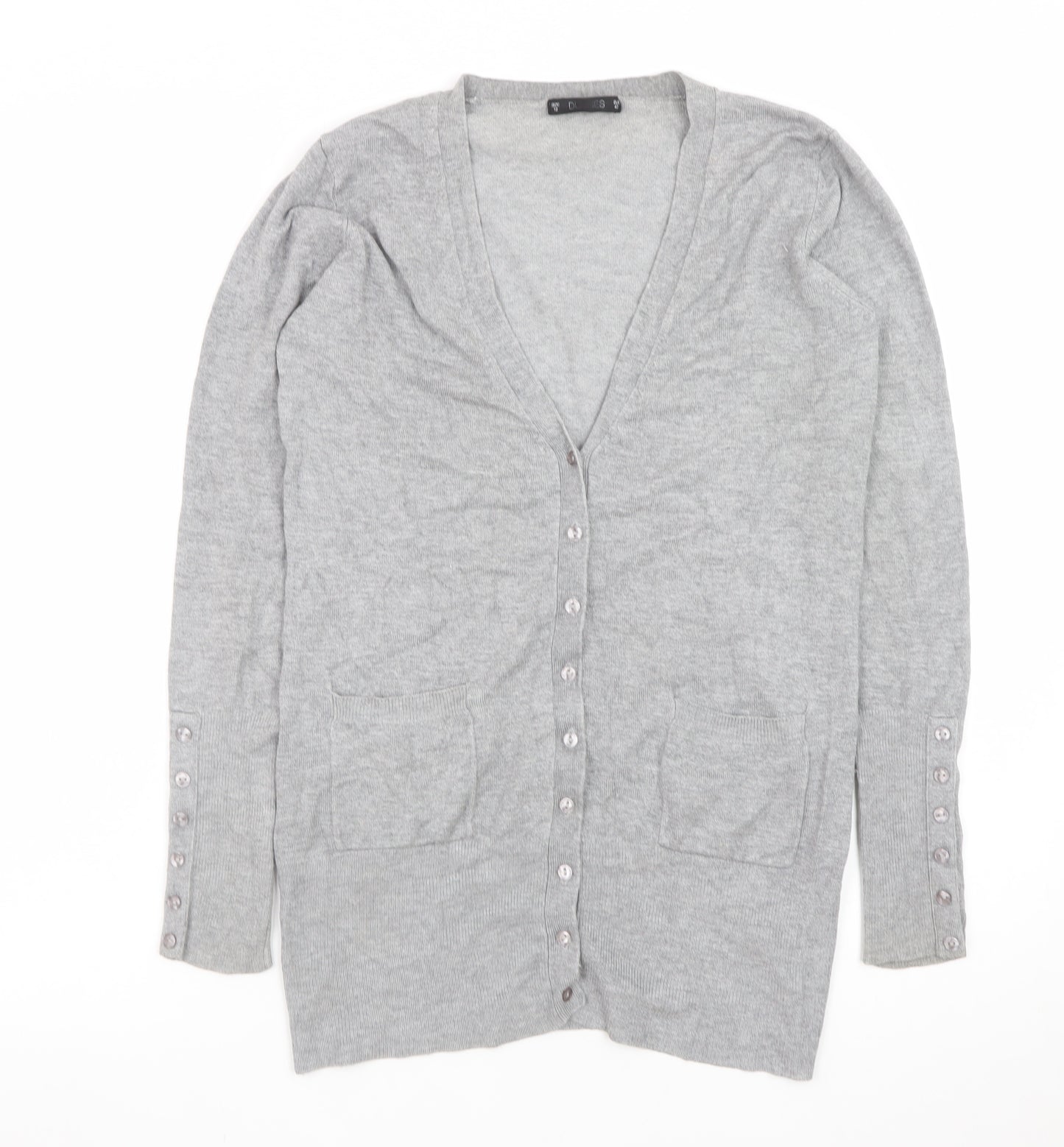 Dunnes Women’s Grey V-Neck Long Sleeve Cardigan Size 12