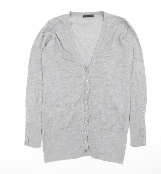 Dunnes Women’s Grey V-Neck Long Sleeve Cardigan Size 12