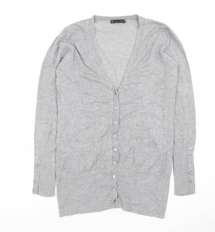 Dunnes Women’s Grey V-Neck Long Sleeve Cardigan Size 12