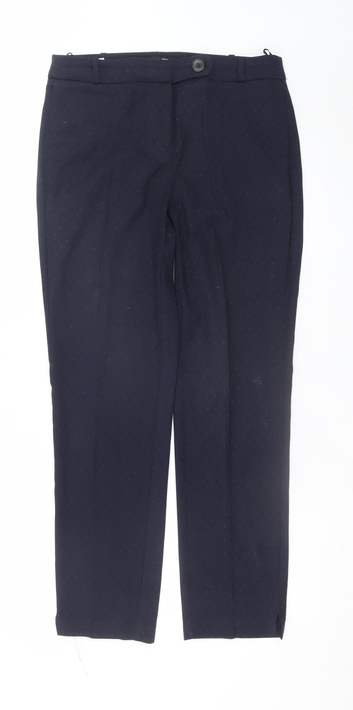 Next Women’s Black Polka Dot Slim Fit Long Length Trousers Size 10L