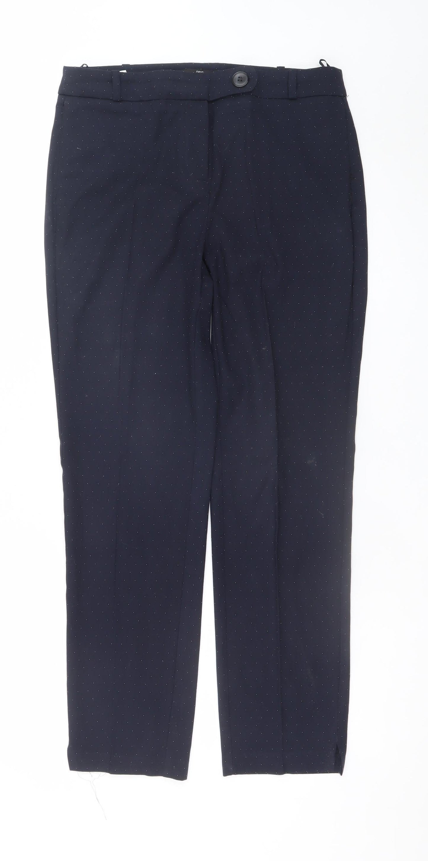 Next Women’s Black Polka Dot Slim Fit Long Length Trousers Size 10L