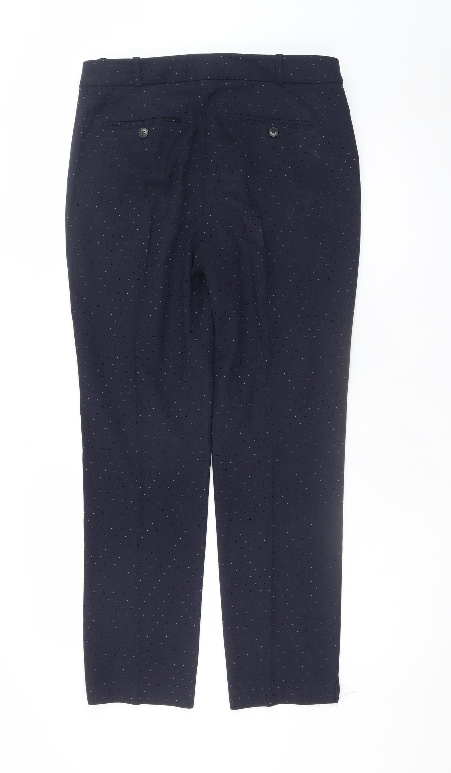Next Women’s Black Polka Dot Slim Fit Long Length Trousers Size 10L