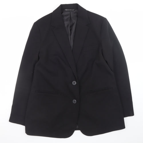 Dunnes Stores Women Black Regular Fit Two-Button Blazer Size 12