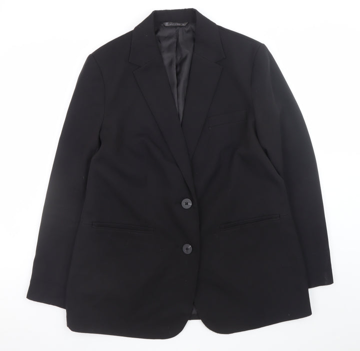 Dunnes Stores Women Black Regular Fit Two-Button Blazer Size 12