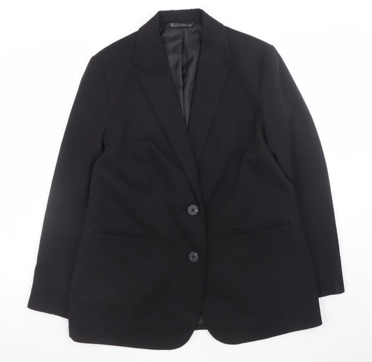 Dunnes Stores Women Black Regular Fit Two-Button Blazer Size 12