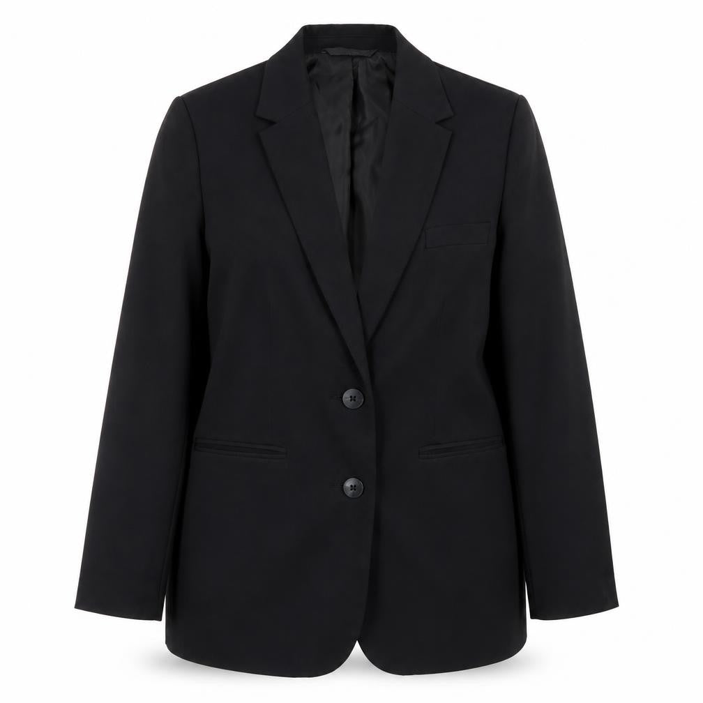 Front view of Dunnes Women Black Regular Fit Two-Button Blazer, size 12