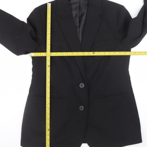 Dunnes Stores Women Black Regular Fit Two-Button Blazer Size 12
