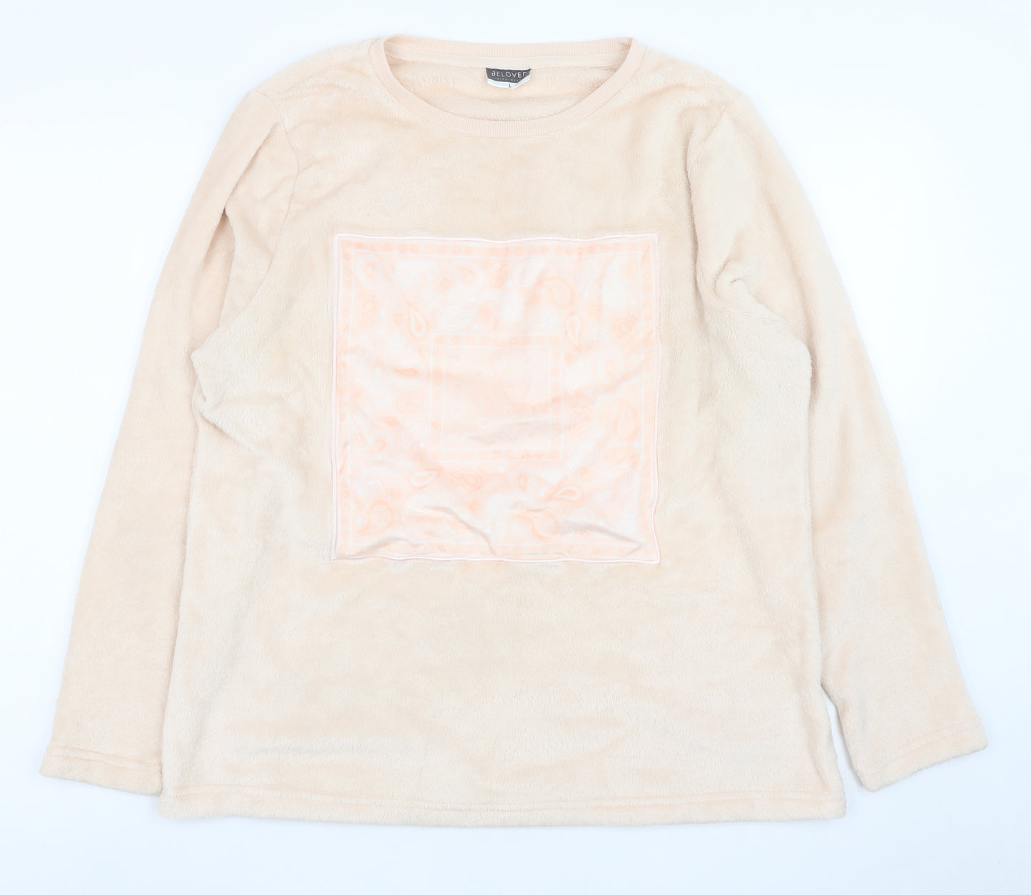 Beloved Women Beige Fleece Long Sleeve Pyjama Top L