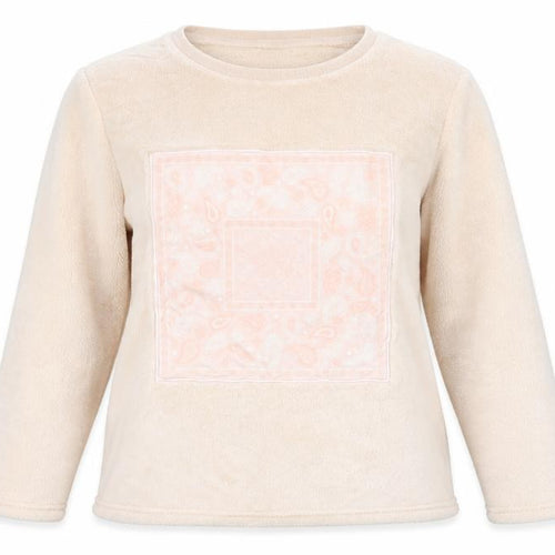 Beloved Women Beige Fleece Long Sleeve Pyjama Top L