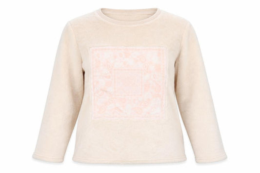 Beloved Women Beige Fleece Long Sleeve Pyjama Top L