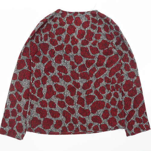 AKOZ De Toi Women’s Red Animal Print V-Neck Tunic Blouse Size S