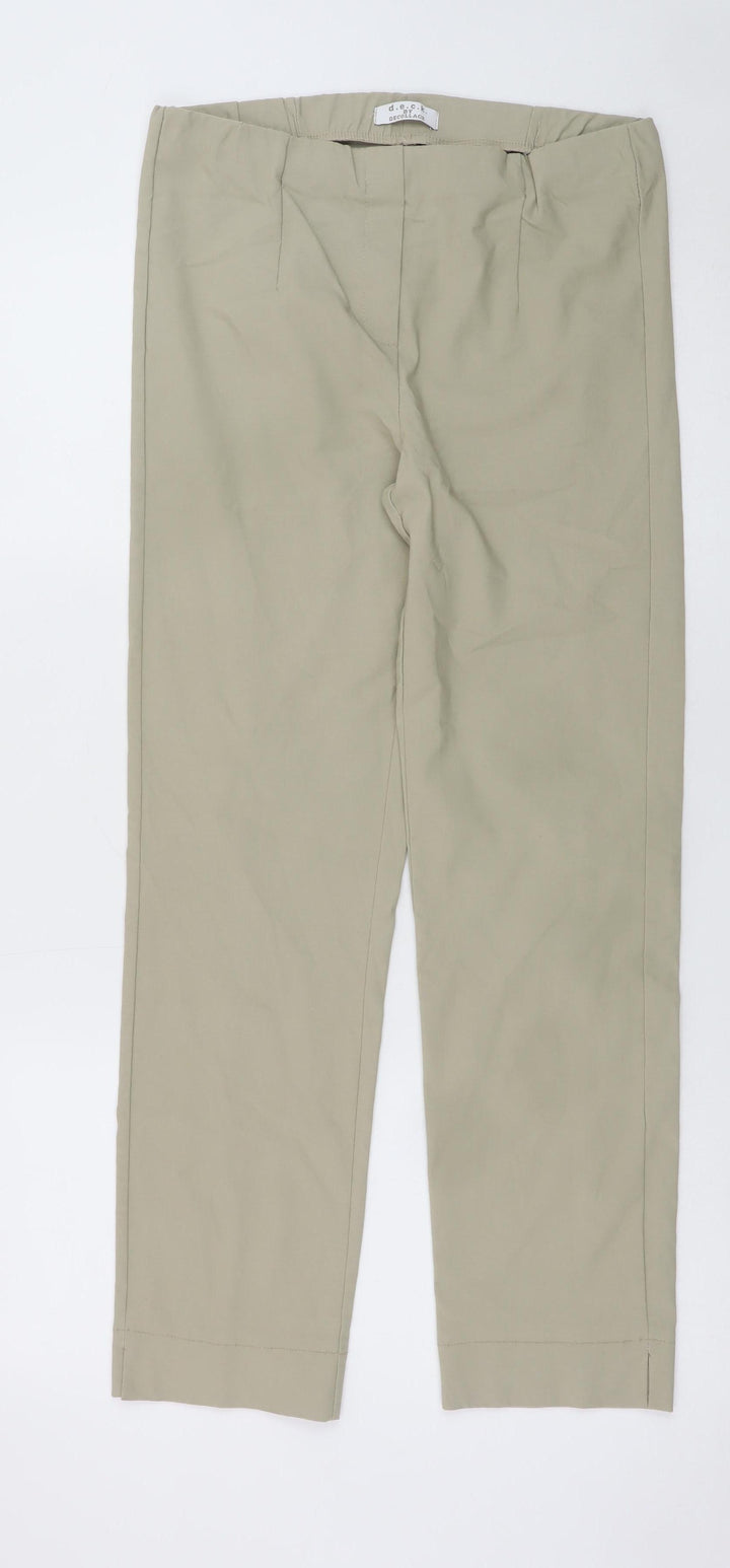 D.E.C.K by Decollage Womens Beige Chino Stretch Trousers L