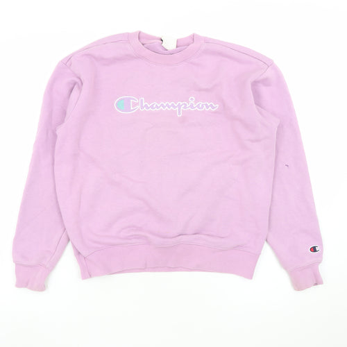 Champion Women's Pink Pullover Sweatshirt Small Cotton Blend