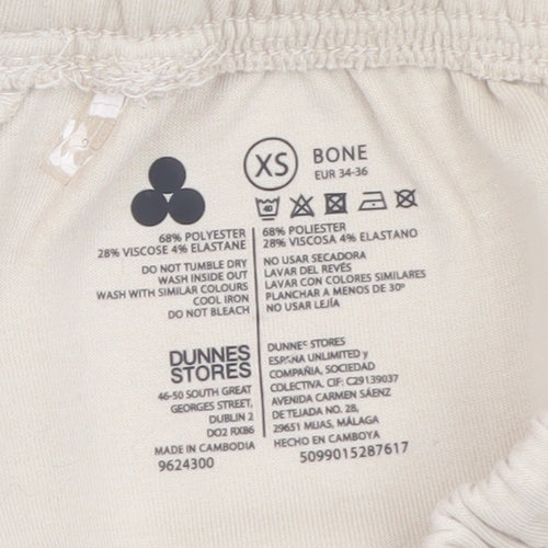 Dunnes Stores Women’s Beige XS Elastic Waist Fleece Sweatpants