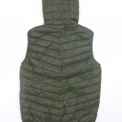 Dunnes Stores Mens Green Hooded Puffer Gilet Medium 38in Regular Fit