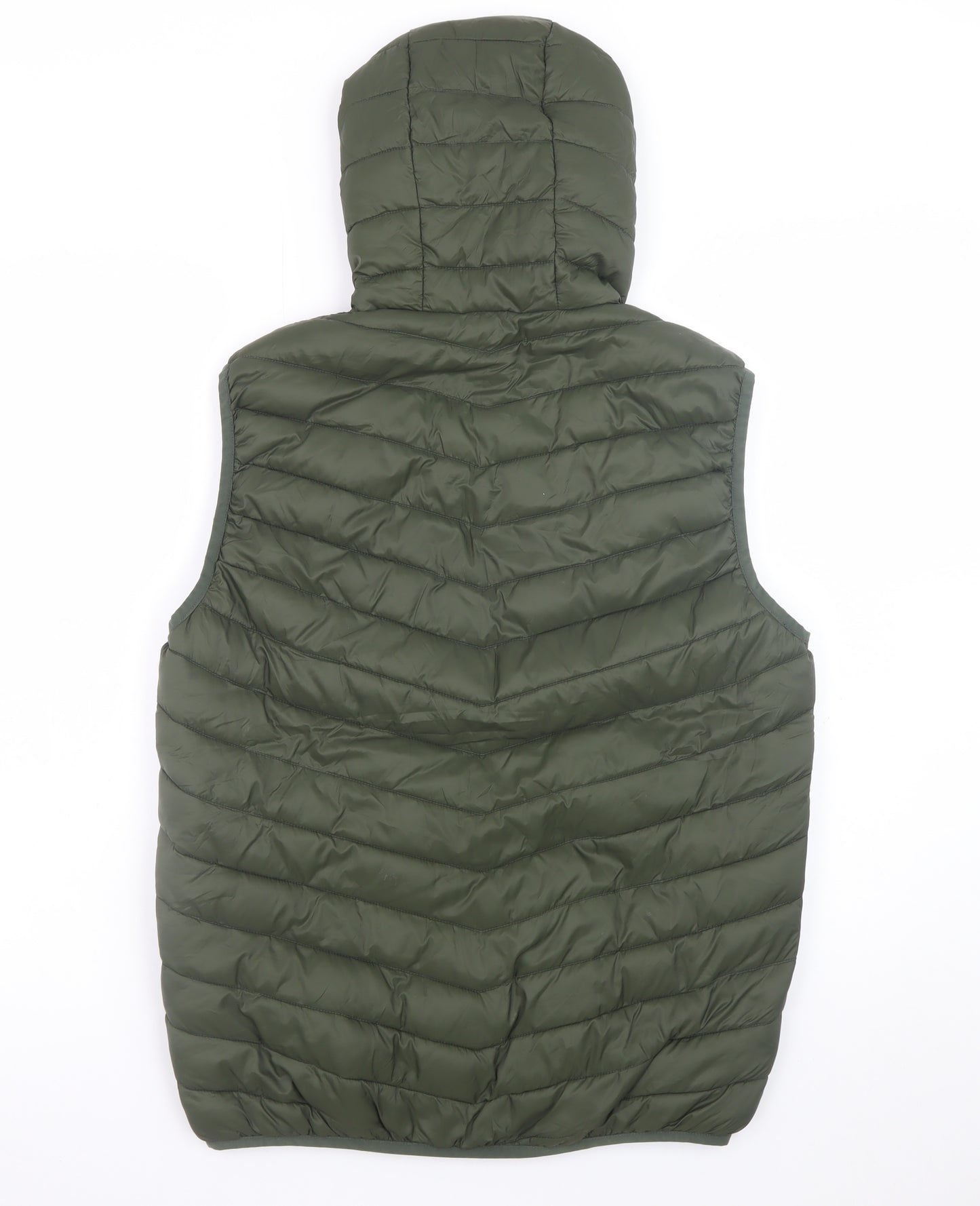 Dunnes Stores Mens Green Hooded Puffer Gilet Medium 38in Regular Fit