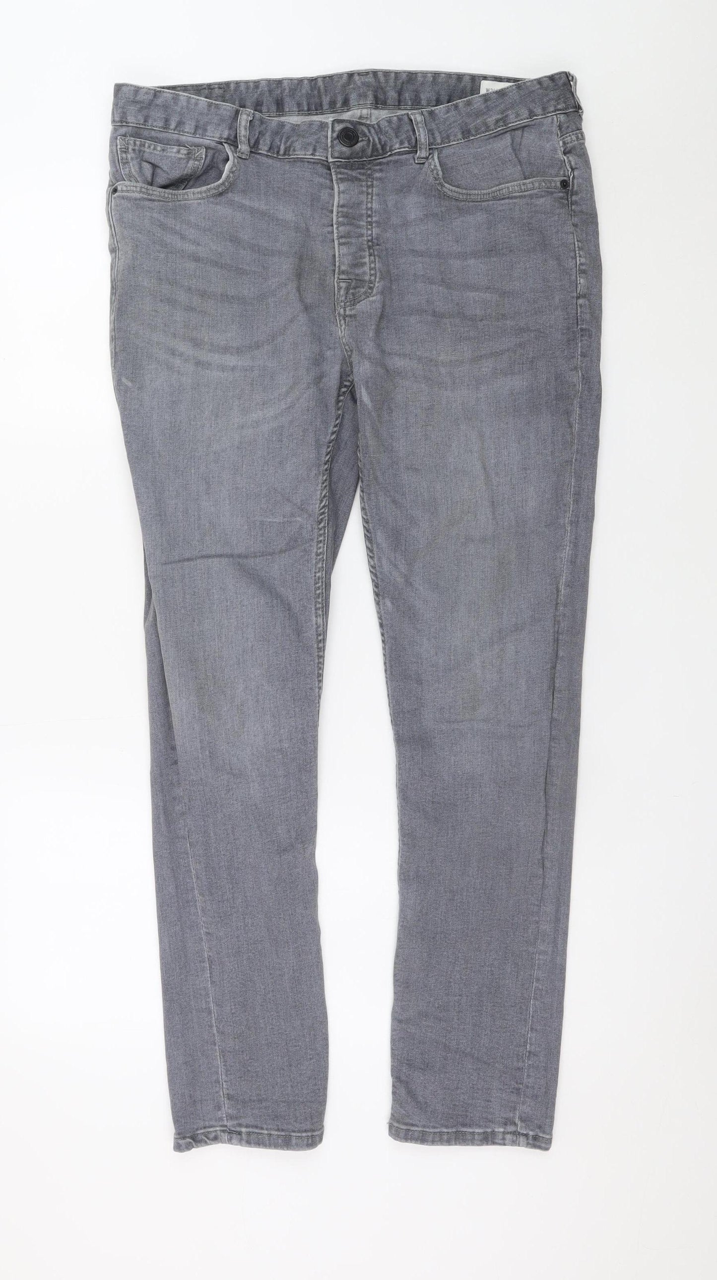 Denim Co Men's Grey Skinny Jeans W34 L32 Slim Fit Denim