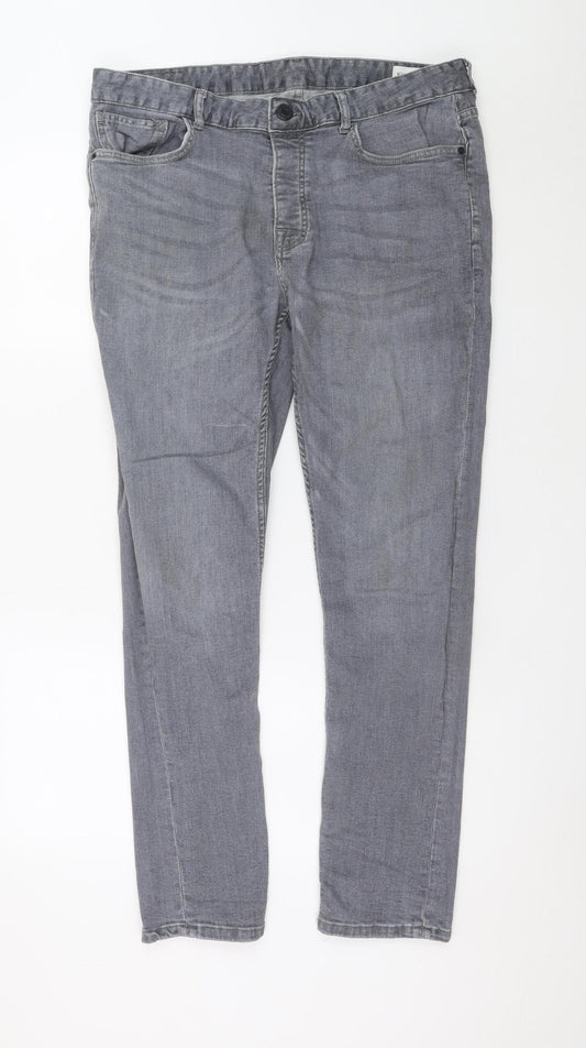 Denim Co Men's Grey Skinny Jeans W34 L32 Slim Fit Denim