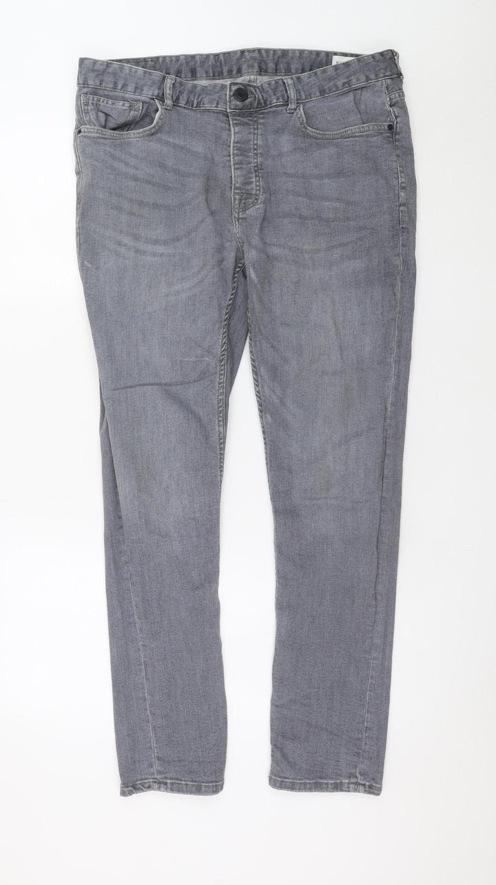 Denim Co Men's Grey Skinny Jeans W34 L32 Slim Fit Denim
