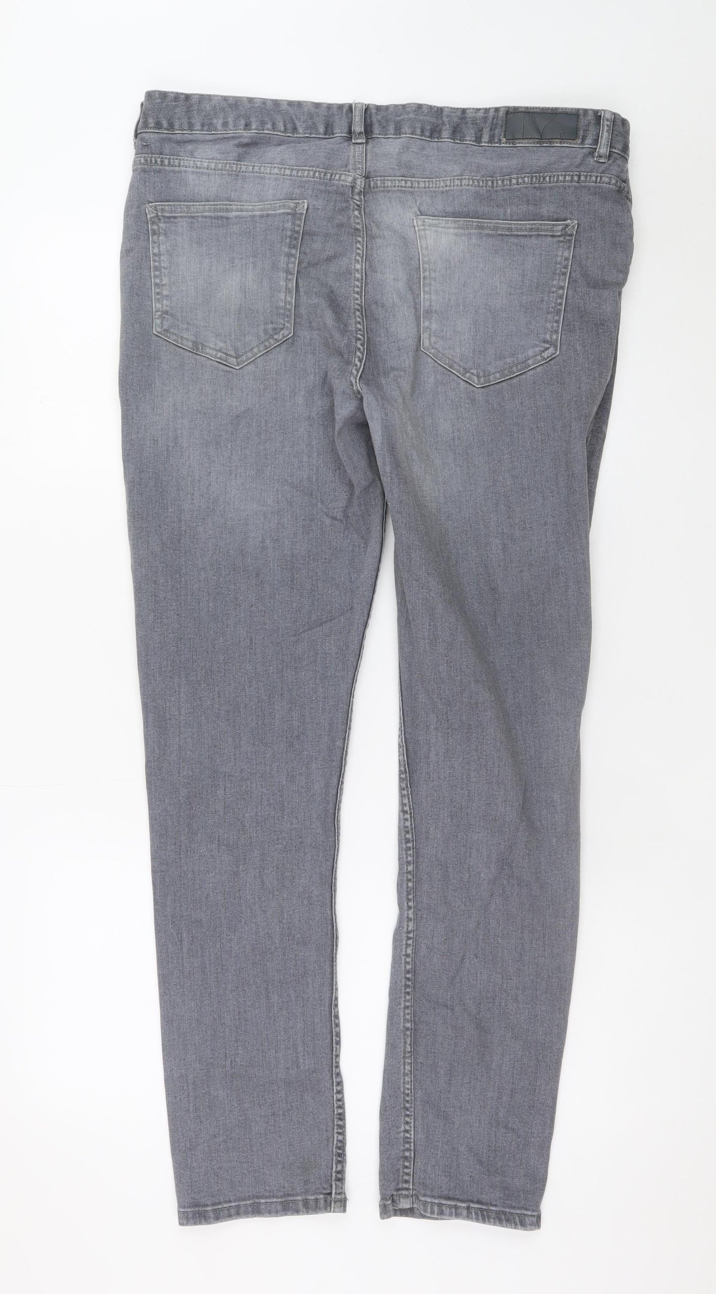 Denim Co Men's Grey Skinny Jeans W34 L32 Slim Fit Denim