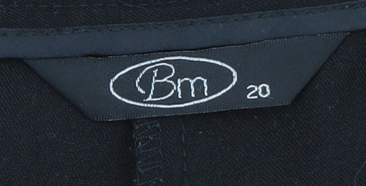 Bm Women Black Size 20 Wide-Leg Stretch Trousers