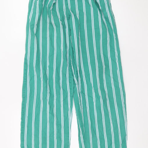 Primark Women Green Striped Cotton Pyjama Pants 2XS Disney