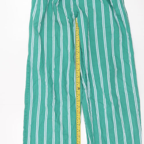 Primark Women Green Striped Cotton Pyjama Pants 2XS Disney