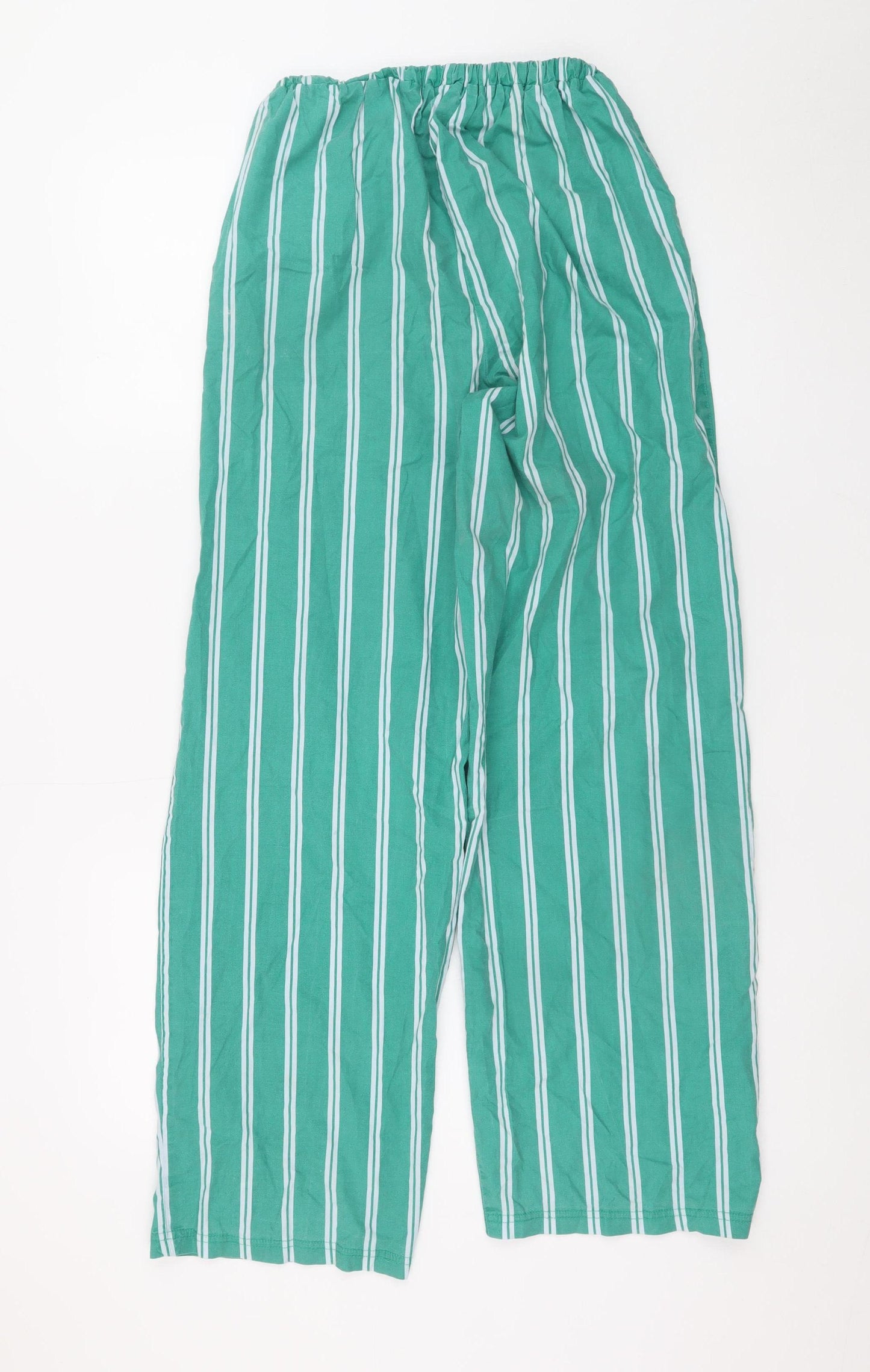Primark Women Green Striped Cotton Pyjama Pants 2XS Disney
