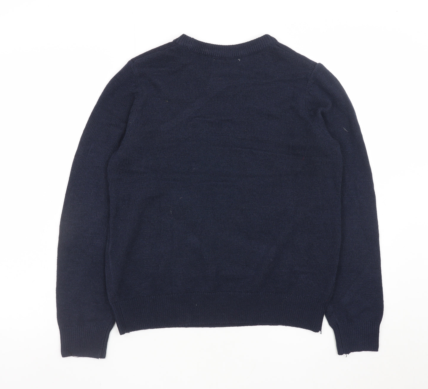 Primark Womens Blue Christmas Bear Knit Jumper Size S