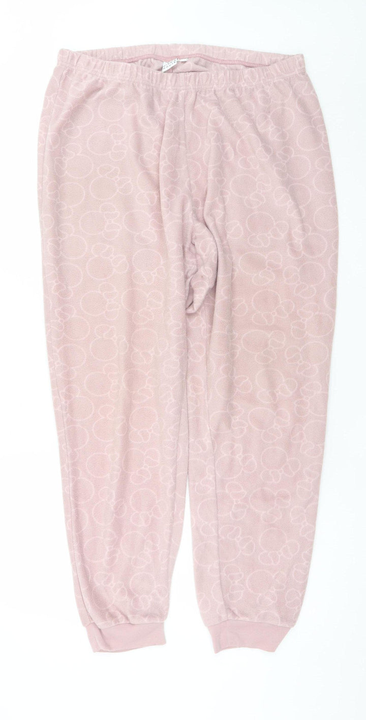 Disney Minnie Mouse Women Pink Fleece Pyjama Pants XXL