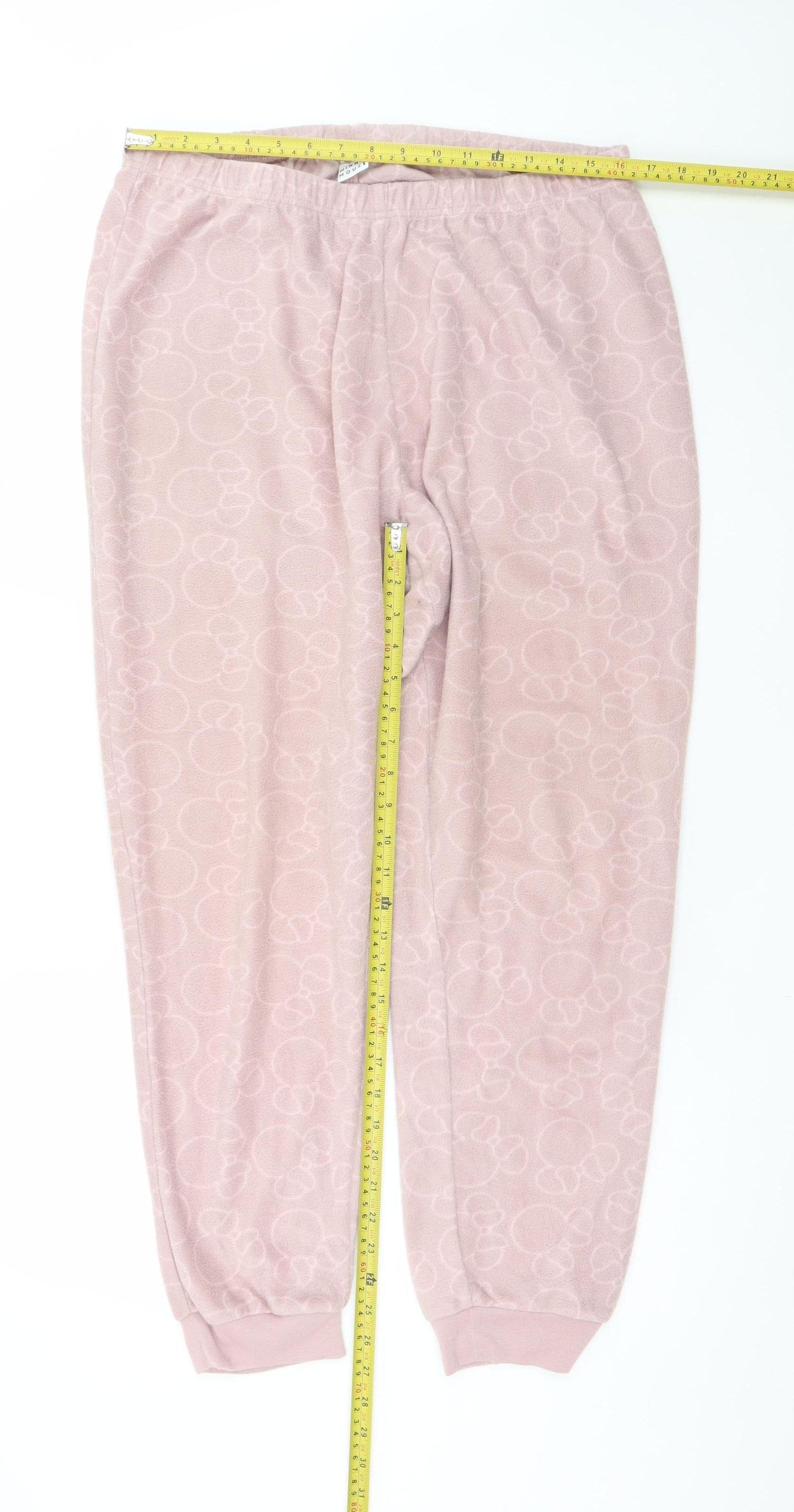 Disney Minnie Mouse Women Pink Fleece Pyjama Pants XXL