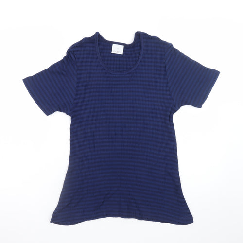ONLINE Women's Blue Striped Cotton T-Shirt Size 14