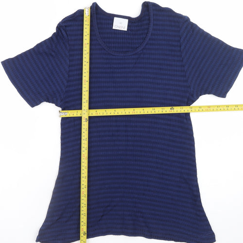 ONLINE Women's Blue Striped Cotton T-Shirt Size 14