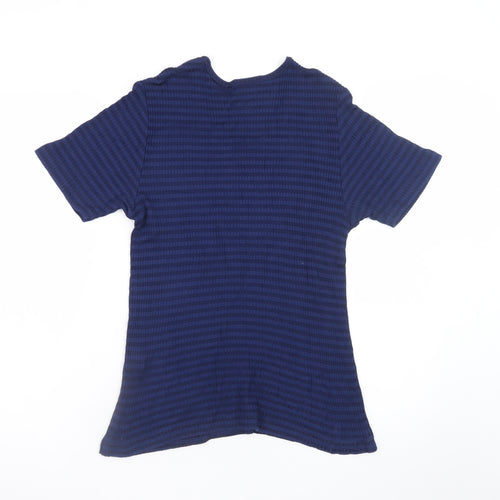 ONLINE Women's Blue Striped Cotton T-Shirt Size 14
