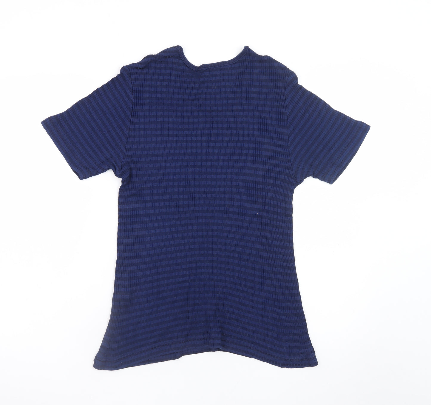 ONLINE Women's Blue Striped Cotton T-Shirt Size 14
